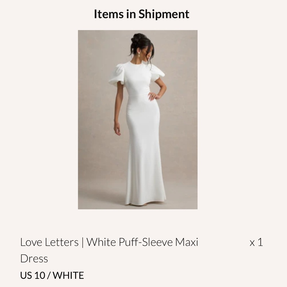 Club L London White Maxi Dress with Puff Sleeves